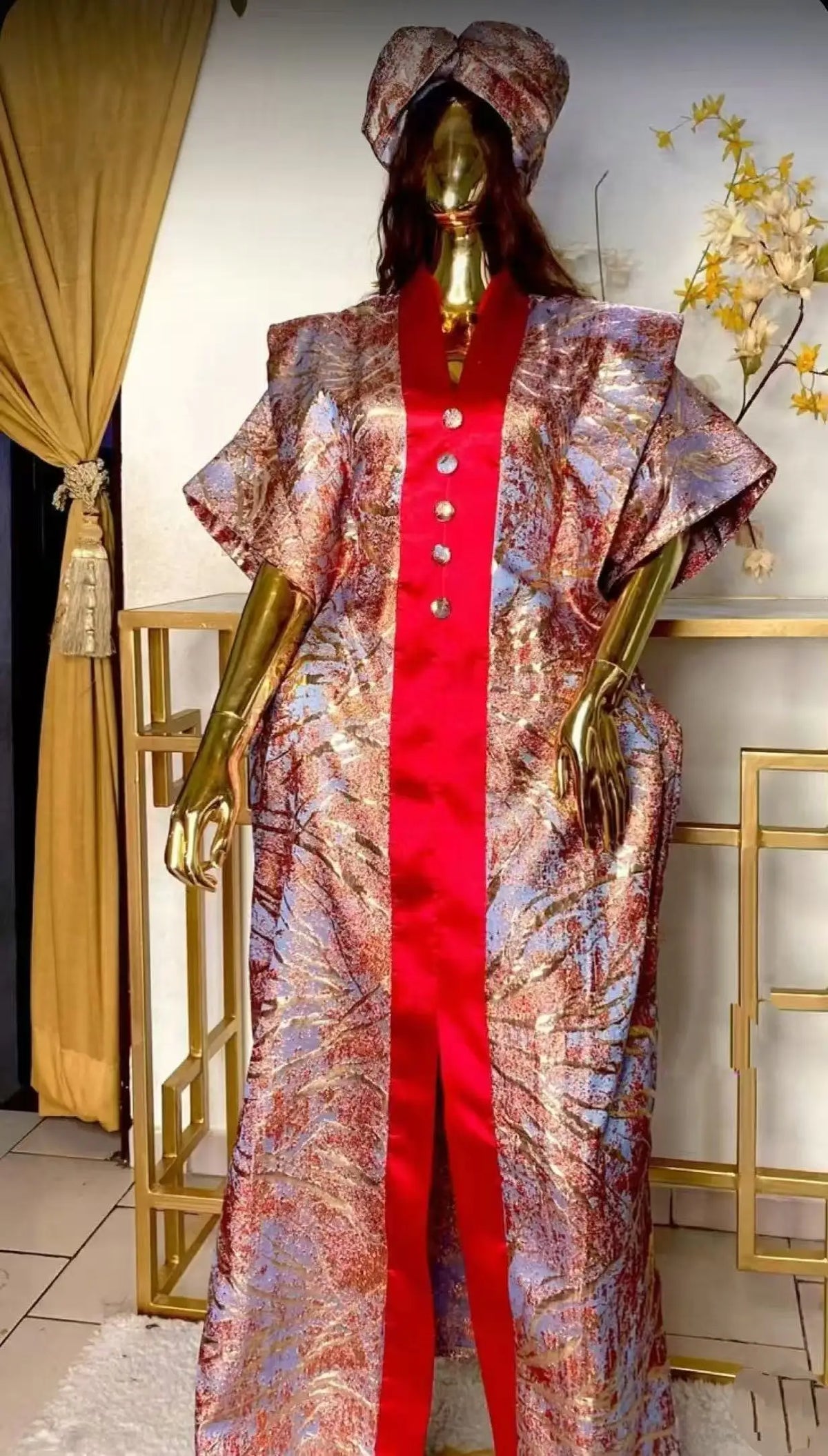 Dashiki African Dresses for Women Autumn Fashion Short Sleeve V-neck Long Party Evening Long Maxi Dress Kaftan Muslim Abaya