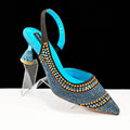 QSGFC New Italian Pumps and Bag To Party 2024 INS Style Pointed-Toe Rhinestone Elegant High Heels Champagne Wedge for Women