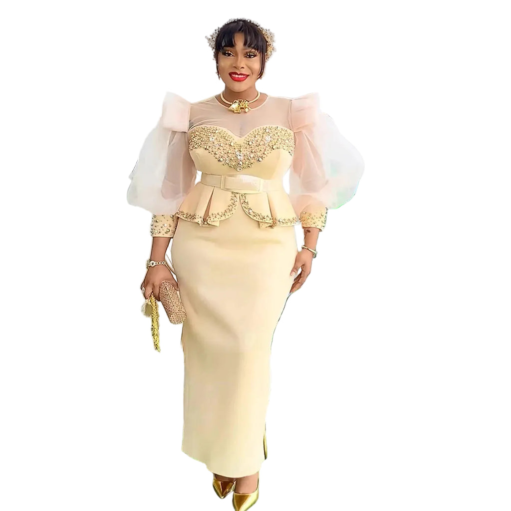 Spring Elegant African Dresses for Women 2025 New Africa Clothing Plus Size Wedding Party Long Dress Dashiki Ankara Outfits Robe