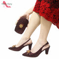 Nigerian Women Shoes and Bag Set in Gold Color High Quality New Arrivals Classics Style for Garden Party