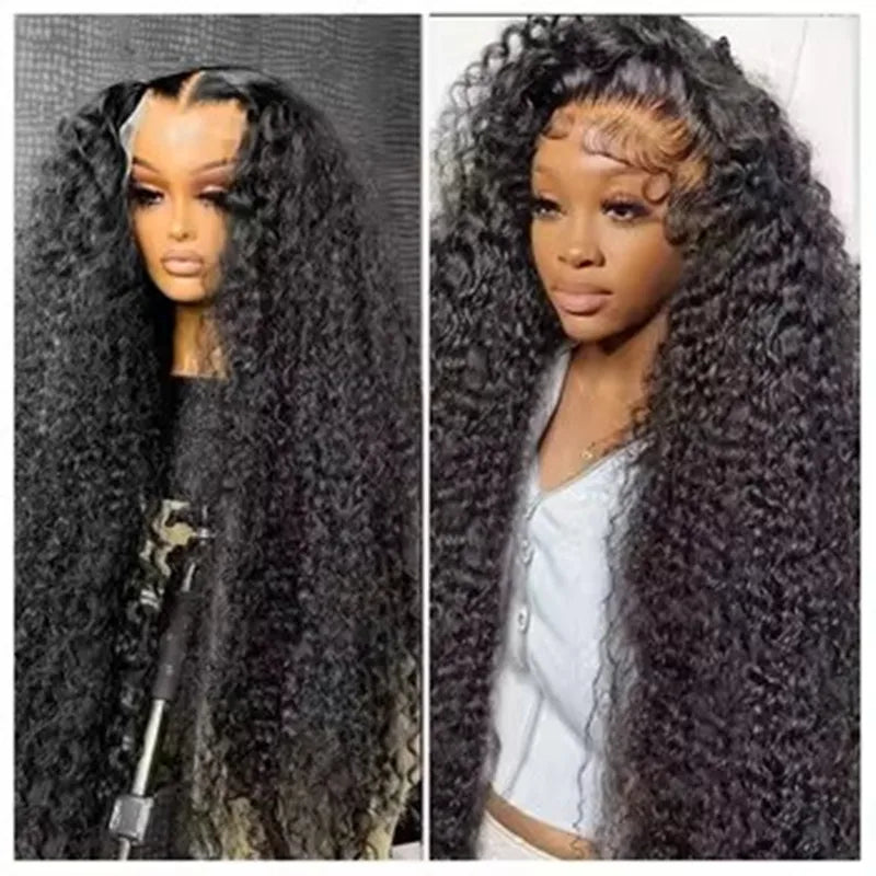Long Deep Wave 13X4 Lace Front Synthetic Wig For Women Natural Hairline Baby Hair Preplucked Bleach Knots Cosplay Daily Party