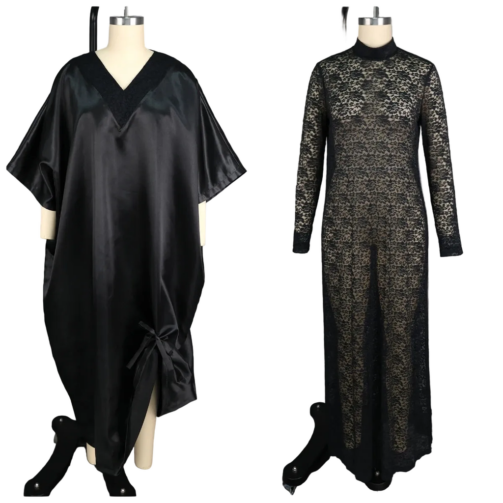 Elegant Shiny Bubu African Dresses for Women Two-Piece Set Lace inside Long Loose Dashiki Traditional Clothing Summer Party Wear
