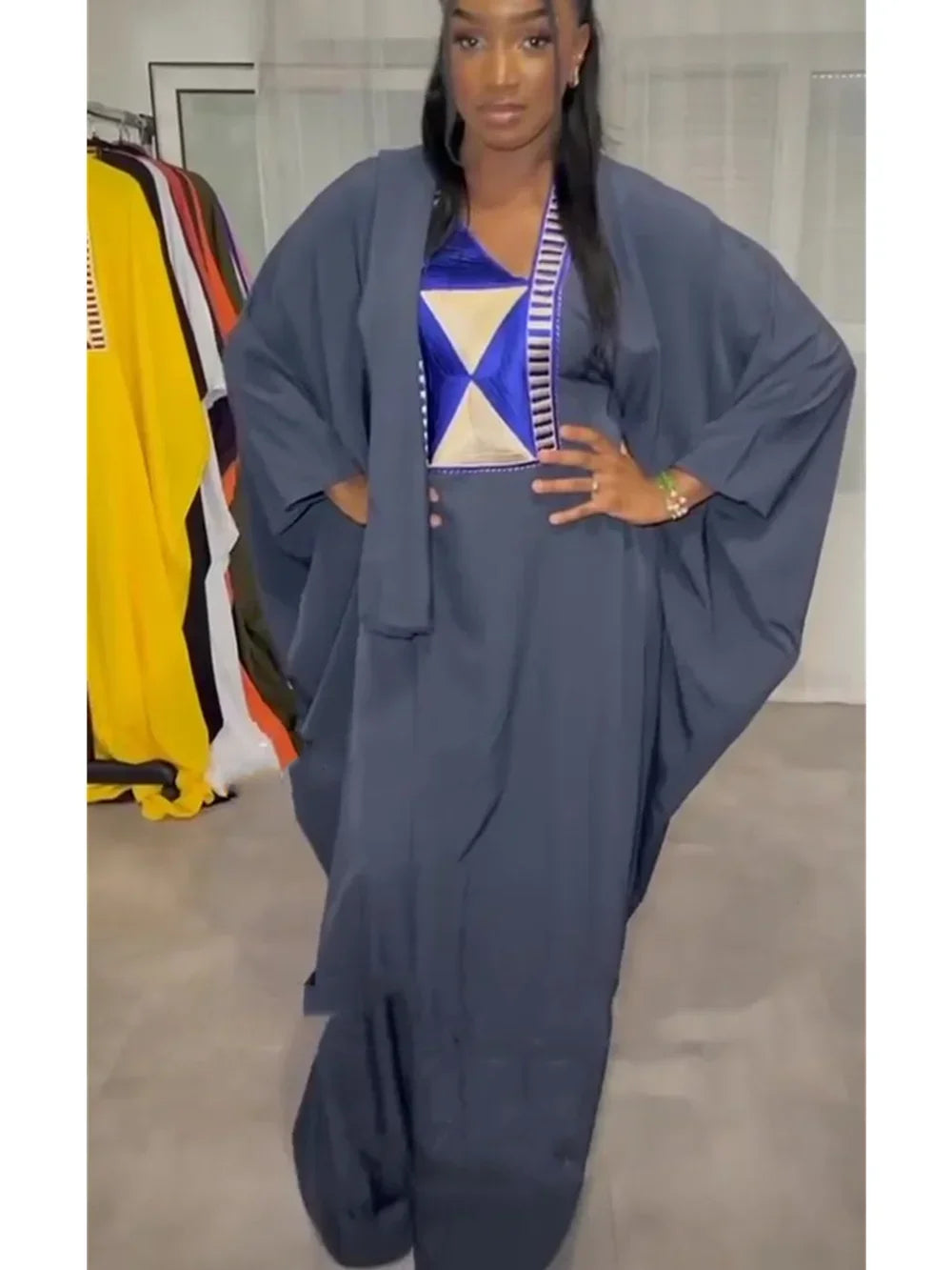 Customized Elegant African Dresses for Women Muslim Embroidery Boubou Robe Dashiki Africa Clothes Ankara Outfit Evening Gown wit