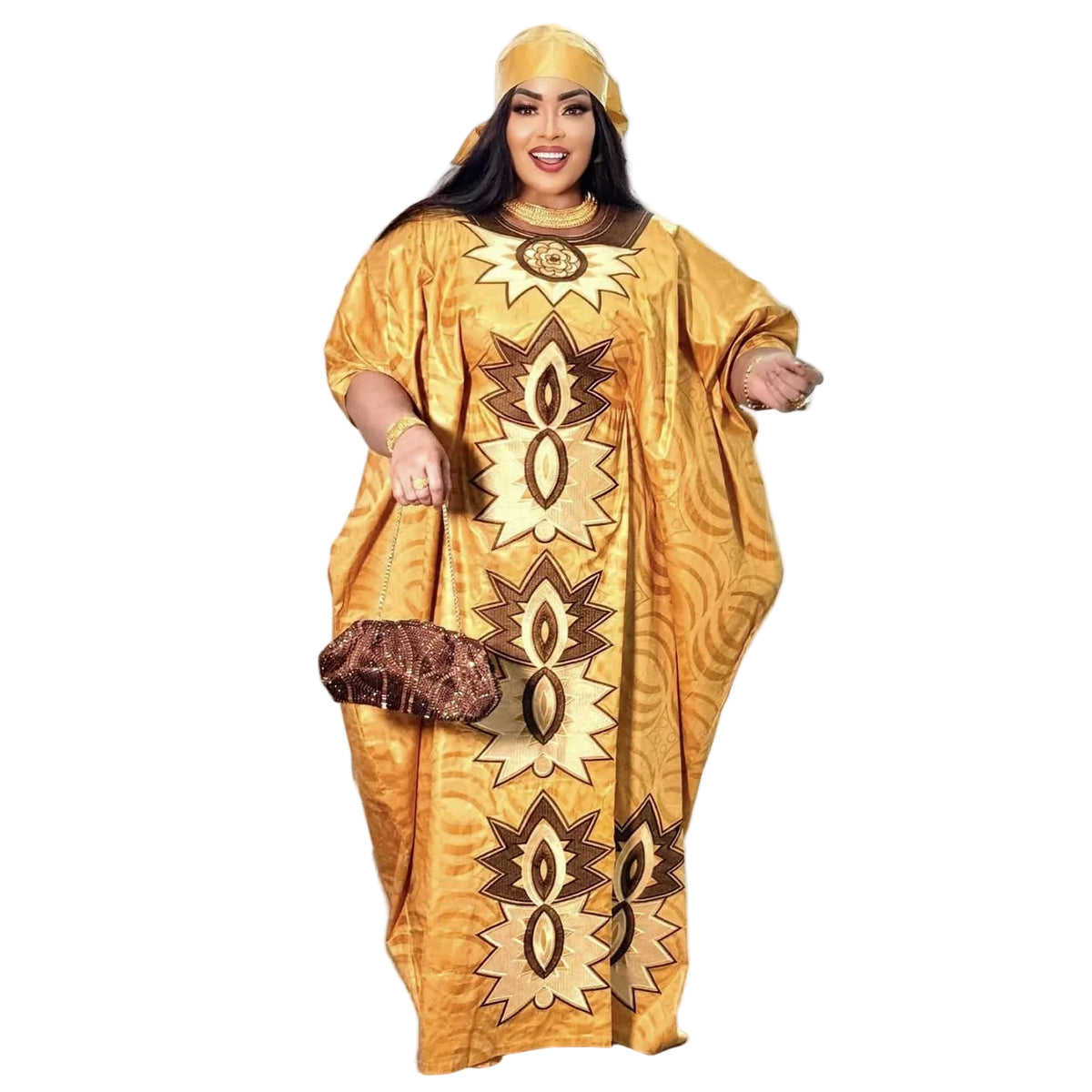 African Attire For Women Abaya Embroidery Plus Size Elegant Party Church Dress