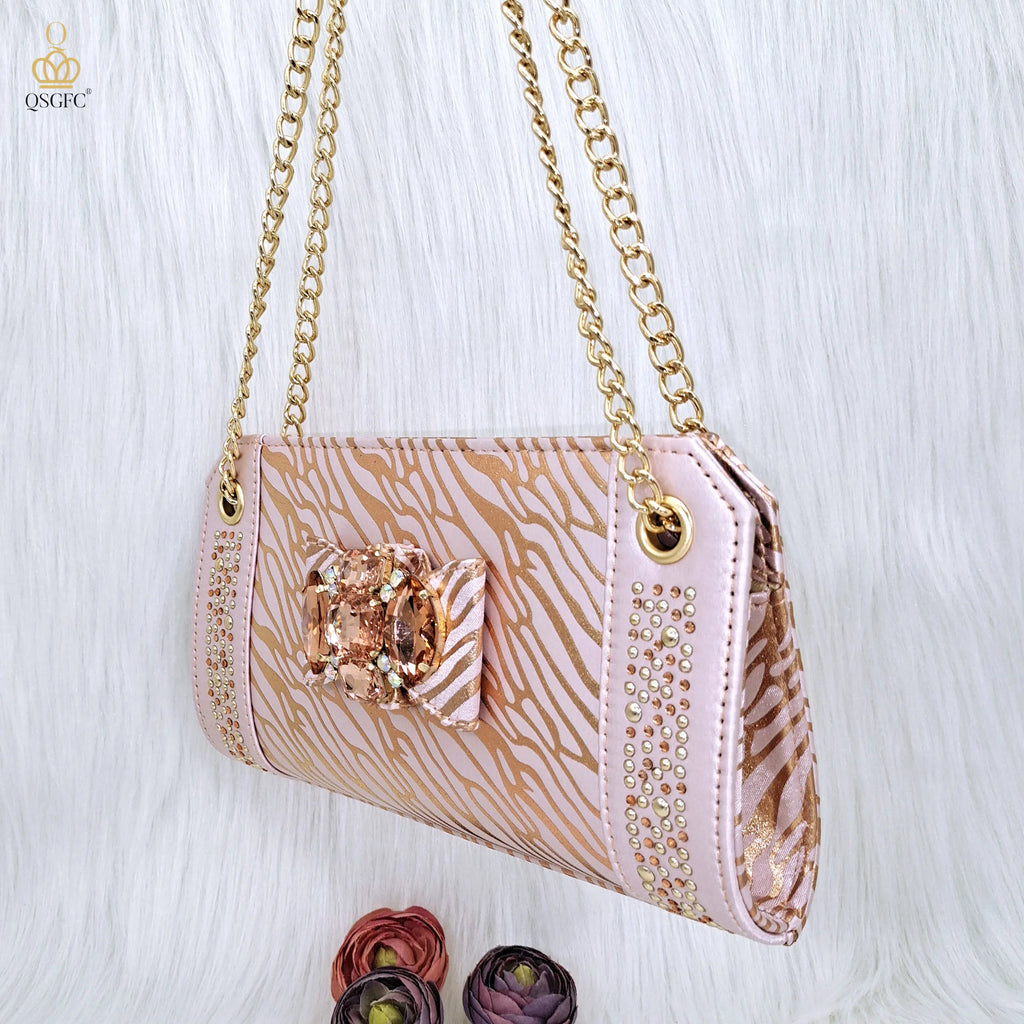 QSGFC The Latest Style Fashion Square High-Heeled Shoes Nigerian Ladies OL Commuting Or Party Bag Dual-Purpose Bag
