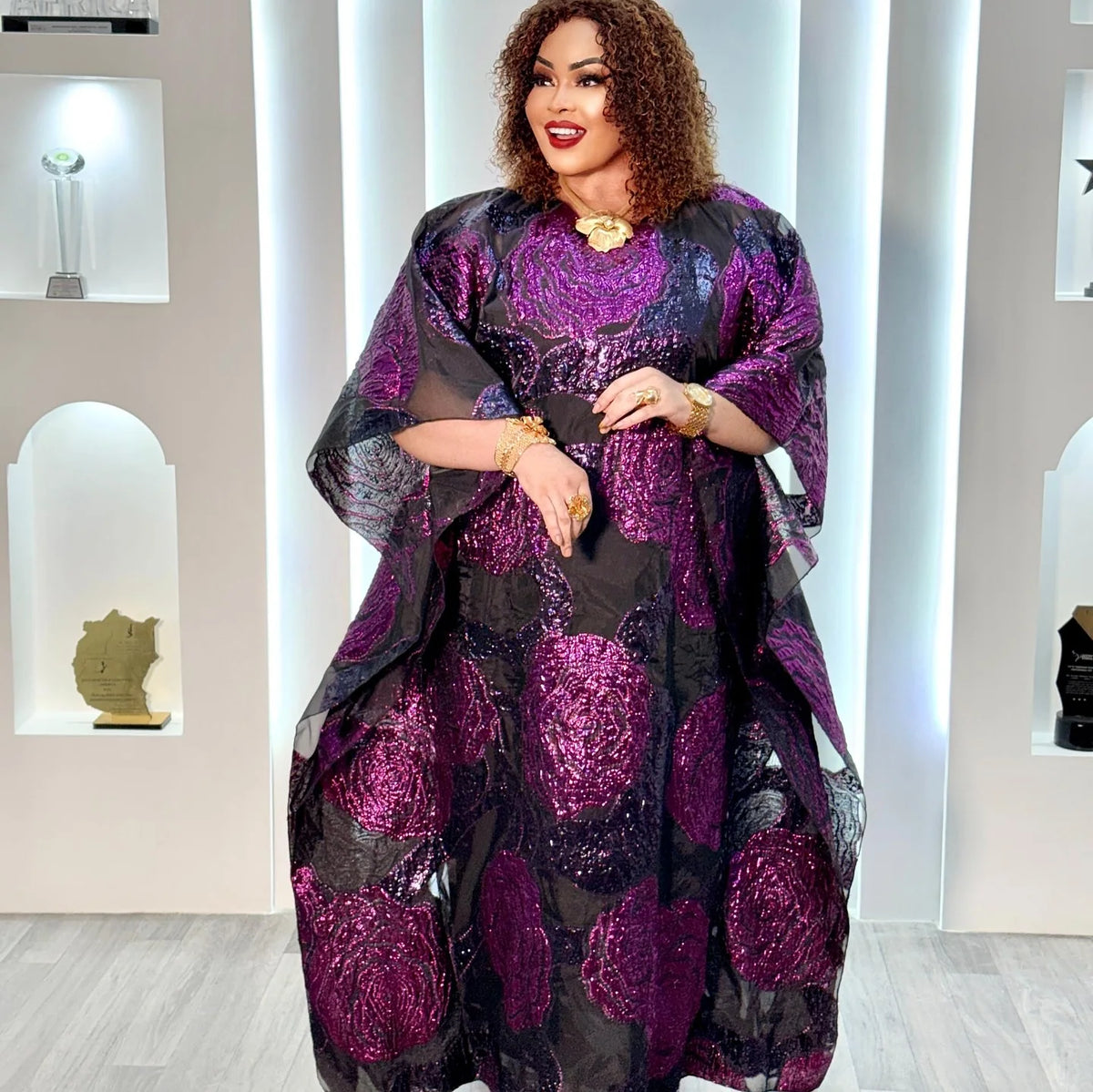 African Dresses For Women Luxury Boubou Material Rich Embroidery Design