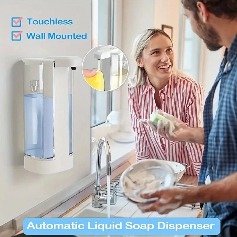 500ML Touchless Transparent Bottle IPX5 Waterproof USB Rechargeable New Electric Infrared Automatic Sensor Liquid Soap Dispenser