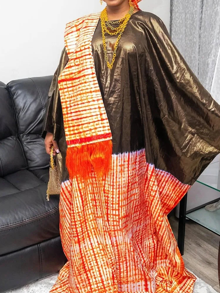African Dress for Women Ramadan Kaftan Dashiki Boubou Ankara Print Long Maxi Dresses Elegant Party Wear Casual Summer Brocade Ro