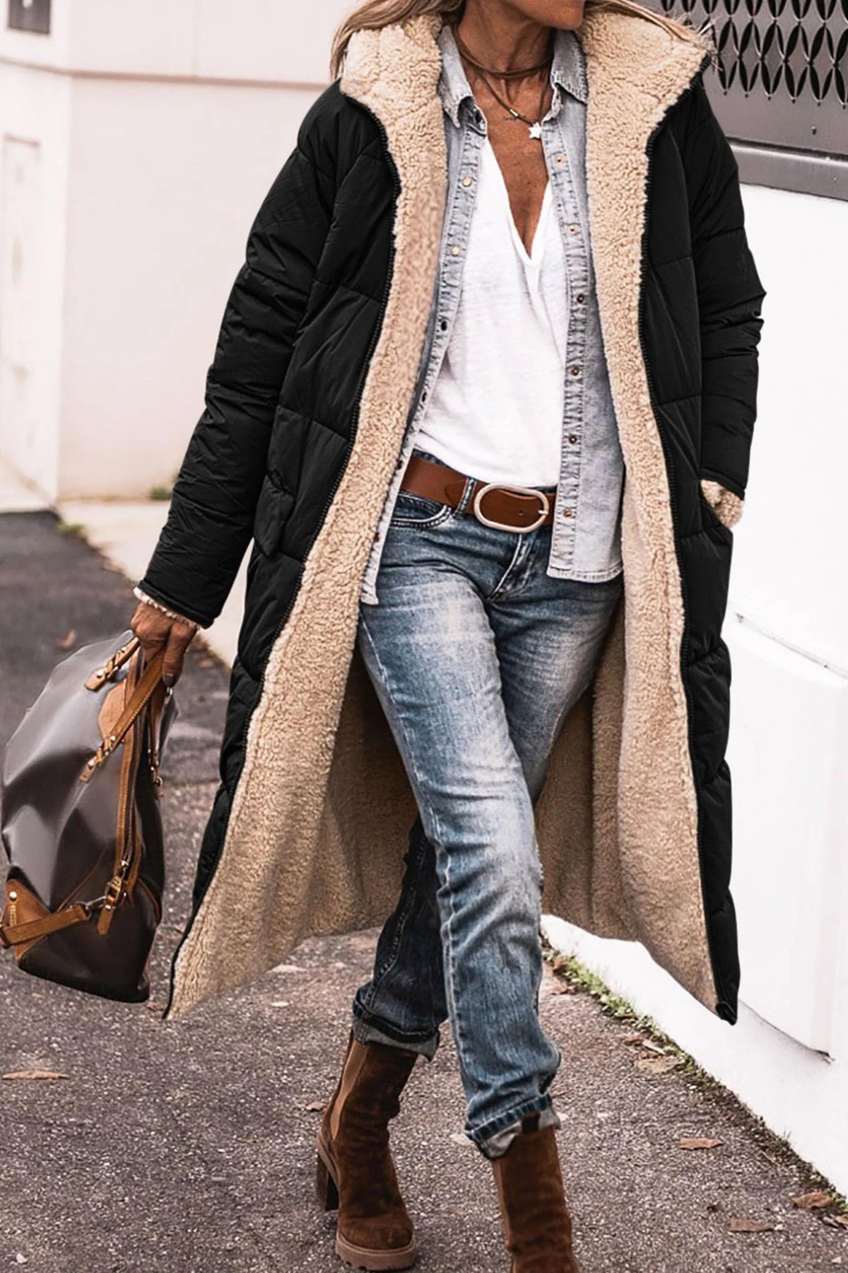 plus size Fashion Casual Women's Winter Warm Coat Jacket Women's Fleece Jacket Wool Long Hooded Outerwear