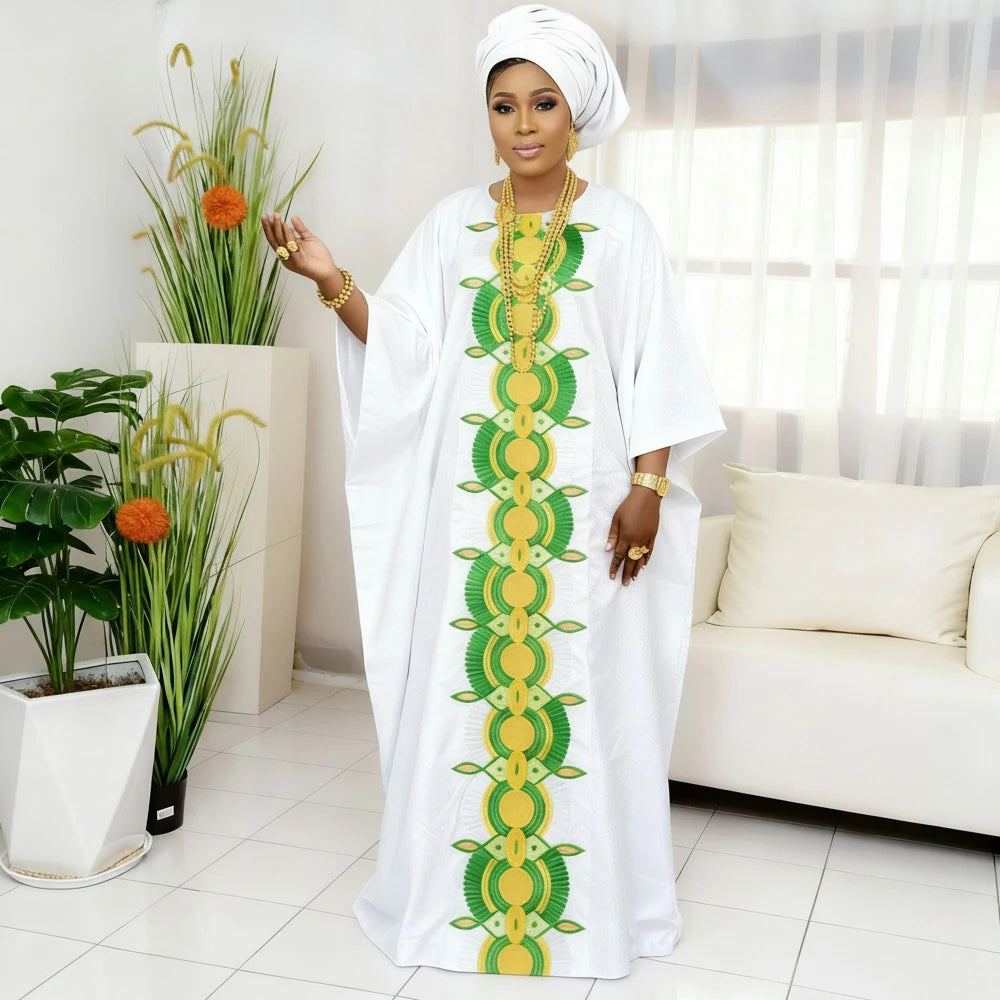 Plus Size African Dresses for Women Luxury Boubou Gown Bazin Rich Embroidery Design Wedding Party Long Dress Africa Clothing