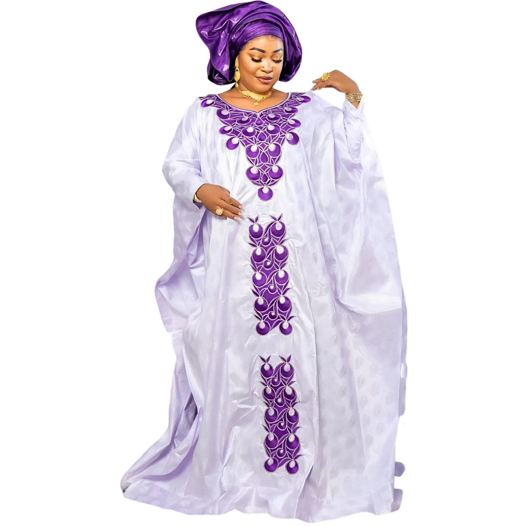 African Attire For Women Abaya Embroidery Plus Size Elegant Party Church Dress