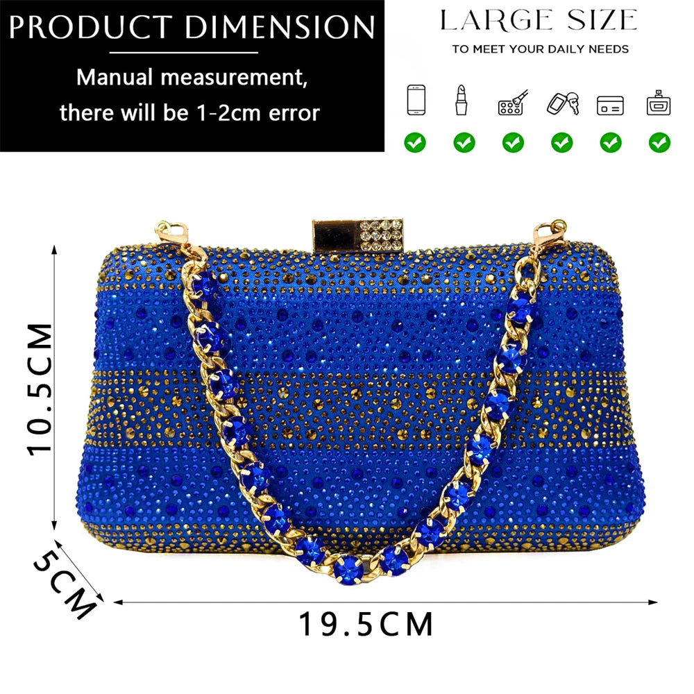Venus Chan- Elegant High Heels Shoes and Bag Set for Women Pointed Toe Black Color Hollow Rhinestones Matching Bag INS 2024