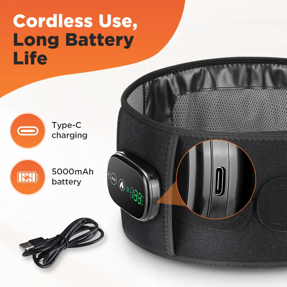 Electric Heating Waist Massager,Vibration Hot Compress Massage Belt,Lumbar Decompression Brace,Lower Back Support,Muscle Relax