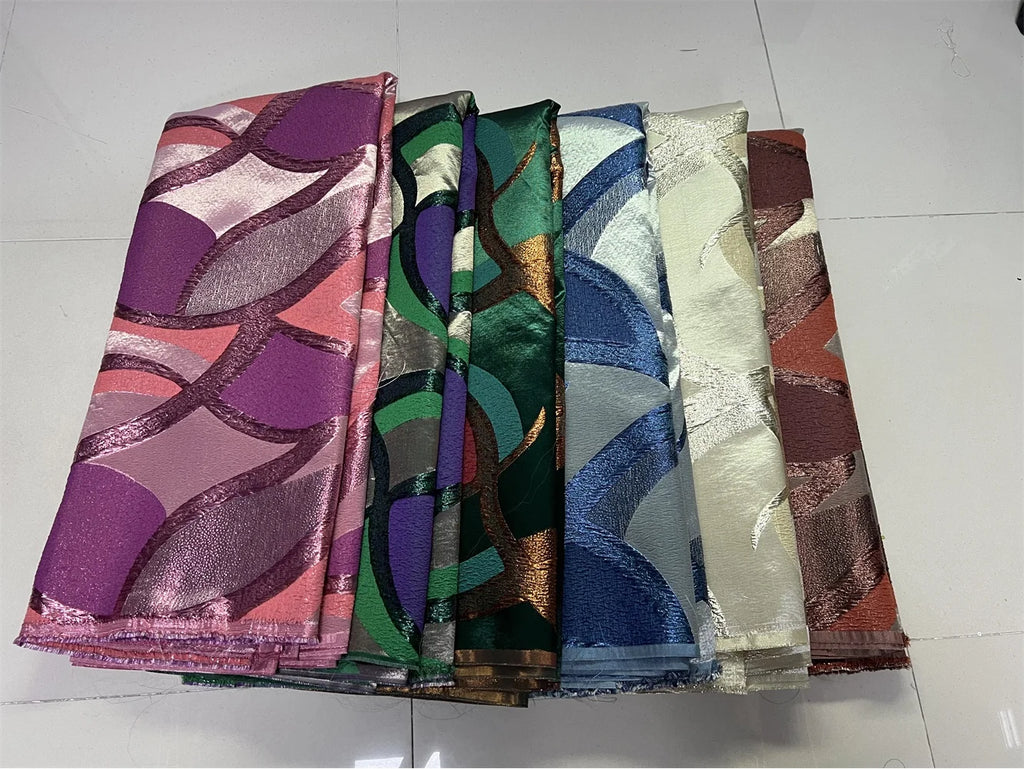 African Nigerian High-Quality Tulle Lace Fabric Jacquard Organza Embroidery Guipure 5 Yard for Party Prom Latest Design YXZ175