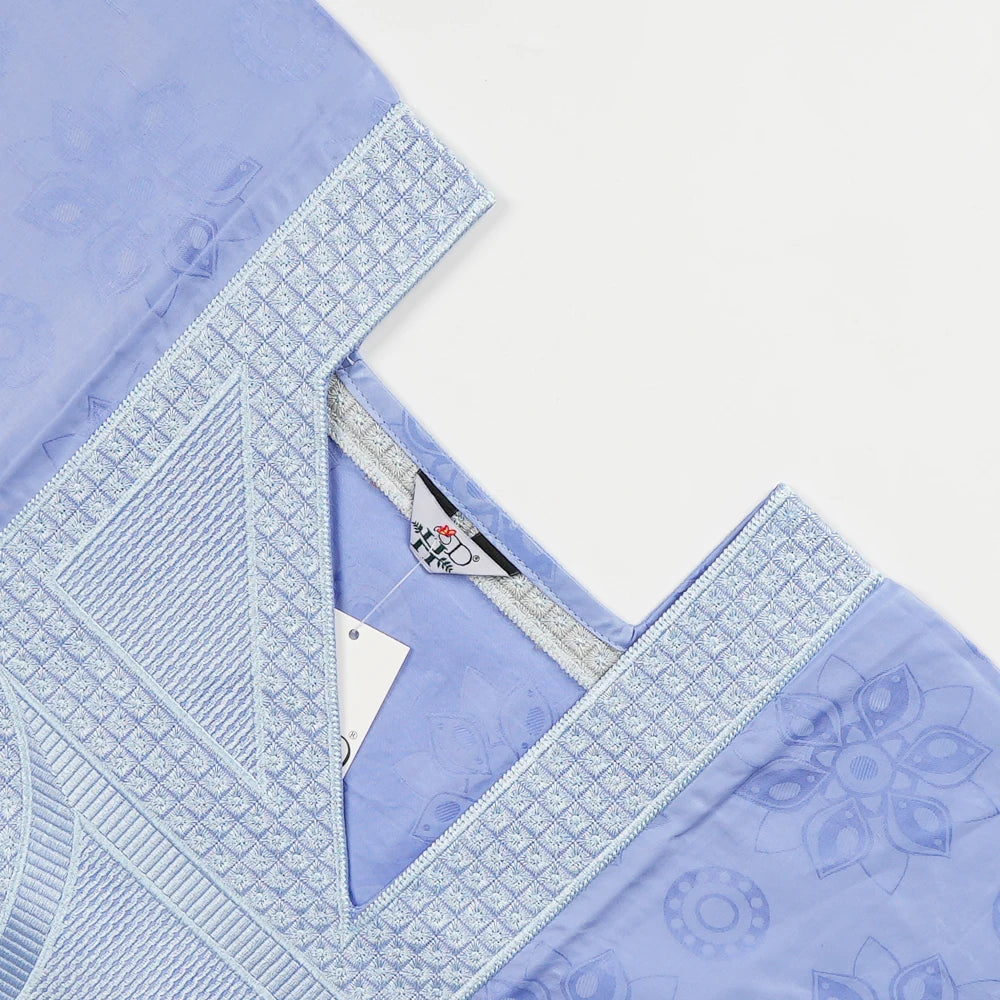 H&D African Clothes Embroidery Blue Gown Plus Size For Men Elegant Party Wedding Thobe 3 PC Top and Pants Suits Set Daily Wear
