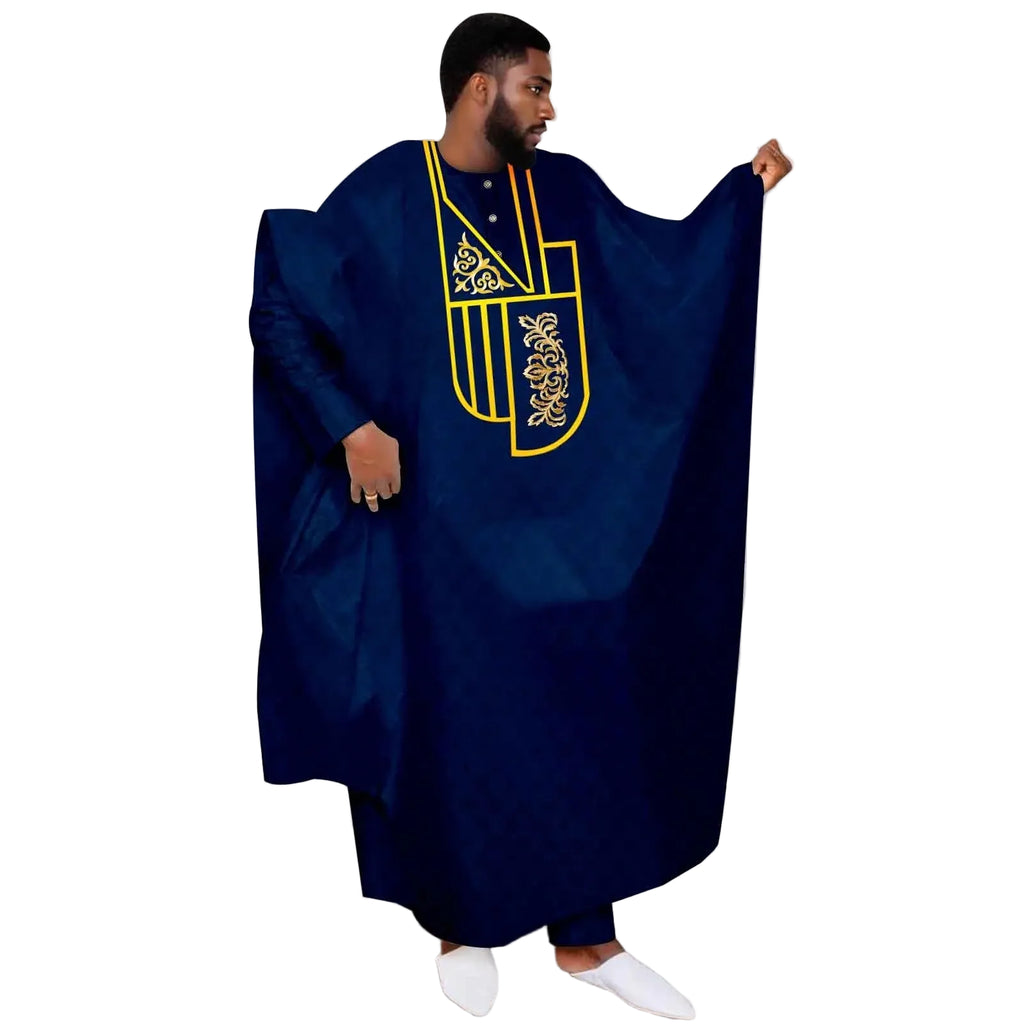 African Clothes for Men Muslim Robe White Tradition Wedding Party Suit Shirt Pants 3 Pcs Set Dashiki Agbada Ramada