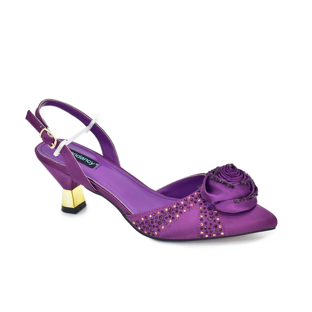 New Design Shoe and Bag Set for Party in Women Nigerian African Shoe and Bags Set for Wedding Luxury Elegant Women Party Pumps