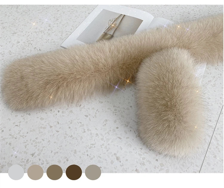 Faced Wool Ladies Winter Jacket Hooded coats Women Luxurious Real Fox Fur Coat Lose Clothing Cashmere Double