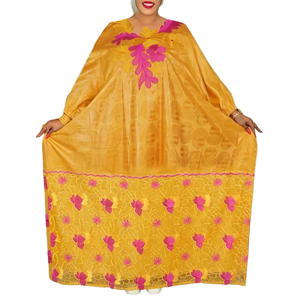 2026 African dresses for woman Kaftan Dress Embroidery Bazin Riche traditional outfit for wedding Party Church Gown Turkey Dress
