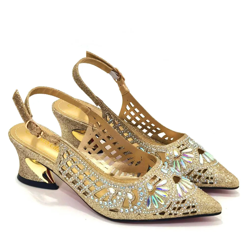 2024 Black Color Newest INS Style Elegant Party High Heels Nigeria Popular Design African Ladies Shoes And Bag Set
