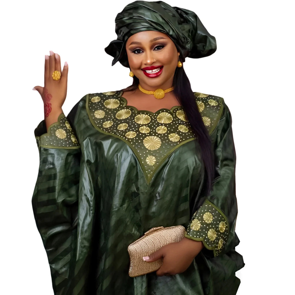 African Attire For Women Abaya Embroidery Plus Size Elegant Party Church Dress