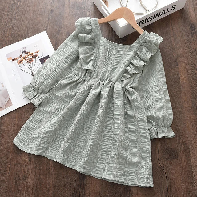 Bear Leader Autumn Winter Girls Sweater Long Sleeve Dress Vest Stripe Party Girl Baby Retro Knitted Wool Dress Casual Vestidos