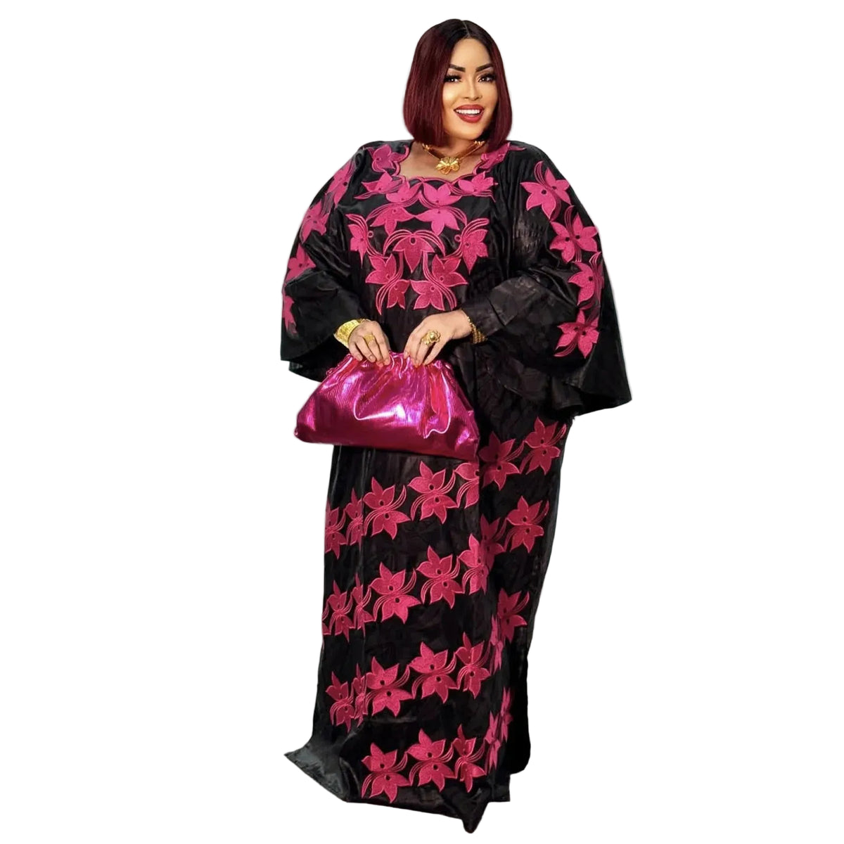 African Attire For Women Abaya Embroidery Plus Size Elegant Party Church Dress