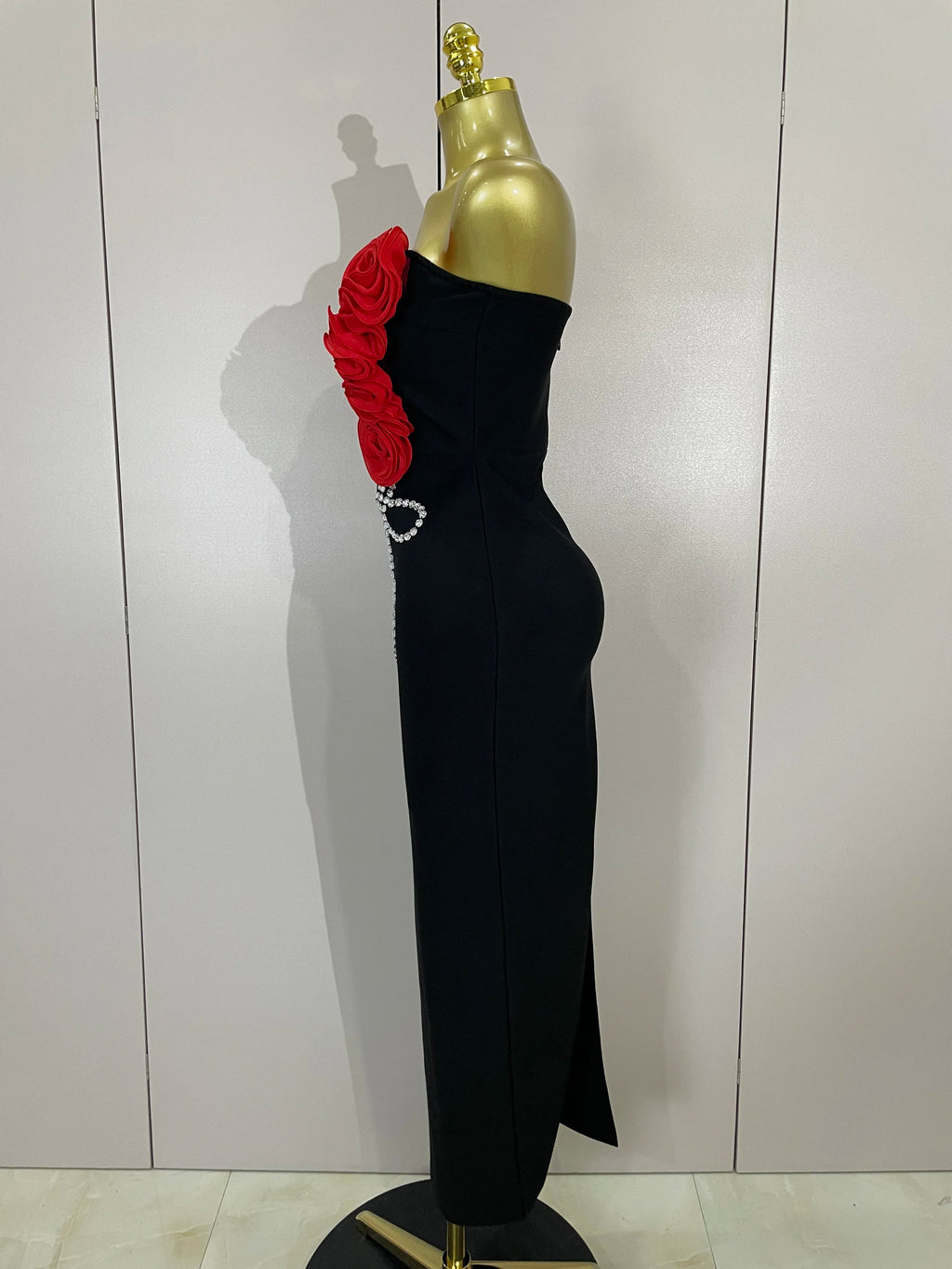 Sexy Off Shoulder Flower Diamonds Long Bodycon Bandage Dress Women Celebrate Evening Birthday Party Dress Wedding Guest Gown