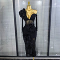 High Quality Women Sexy Off the Shoulder Florals Bodycon Bandage Mid-calf Dress Evening Party Celebrate Fashion Birthday Outfit