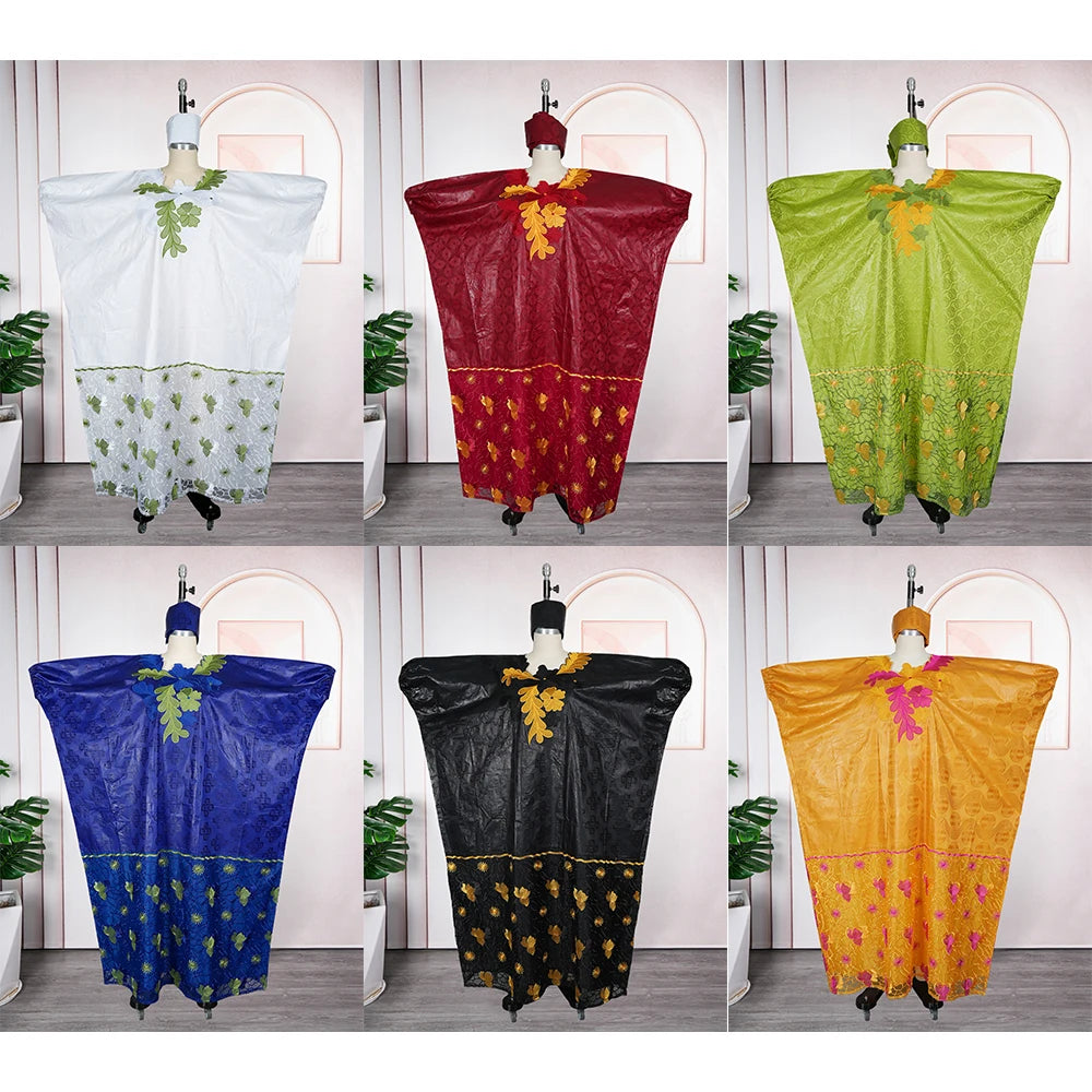 H&D 2026 African dresses for woman Plus Size Kaftan Dress Embroidery Bazin Riche Wedding Party Djellaba Church Gown Turkey Dress