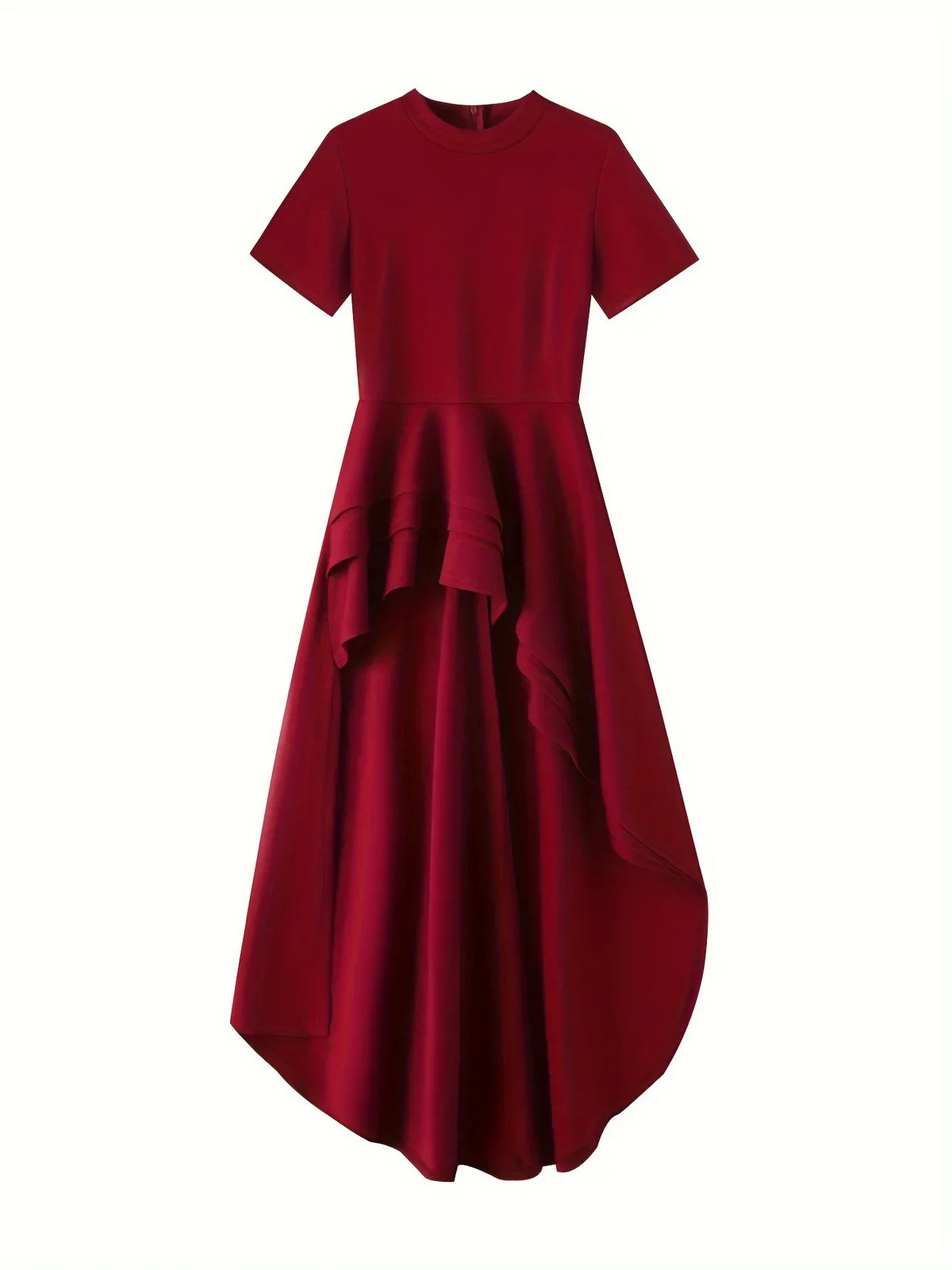 Womens Casual Shirt Dress High Low Irregular Ruffle Hem Blouse Asymmetrical Peplum Long Tunic Tops