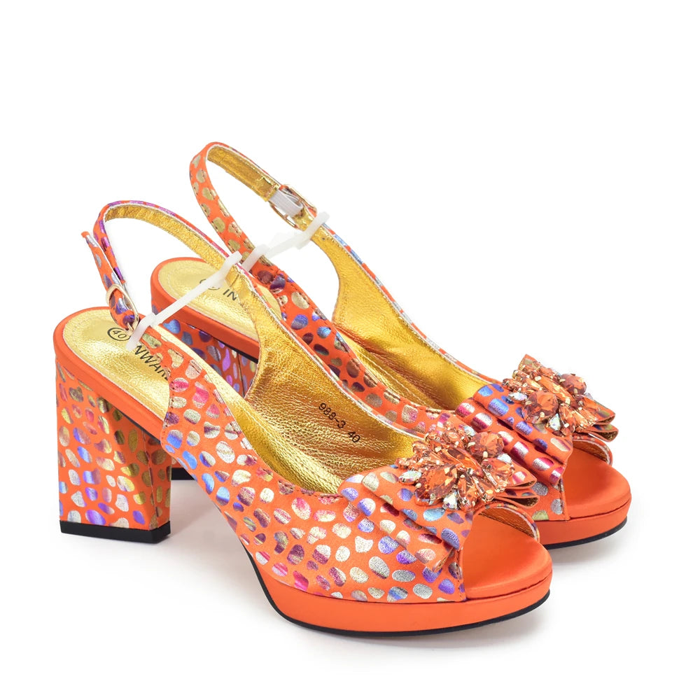 Matching Shoes and Bags Sets for Women Peep-Toe Heel Pumps for Women with Diamonds Shoe and Bag Set for Party in Woman Italian