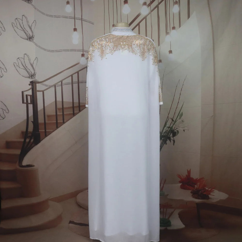 New Arrival african dress woman two-piece dress dress for church woman rhinestone luxury women's elegant dress