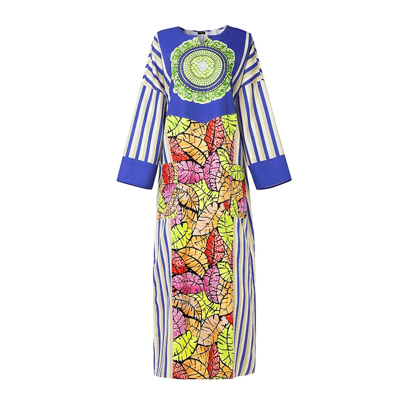 VONDA Plus Size Vestido 5XL Bohemian Maxi Robe Women Long Sleeve Floral Print Long Sundress Oversized Party Fashion Casual Dress