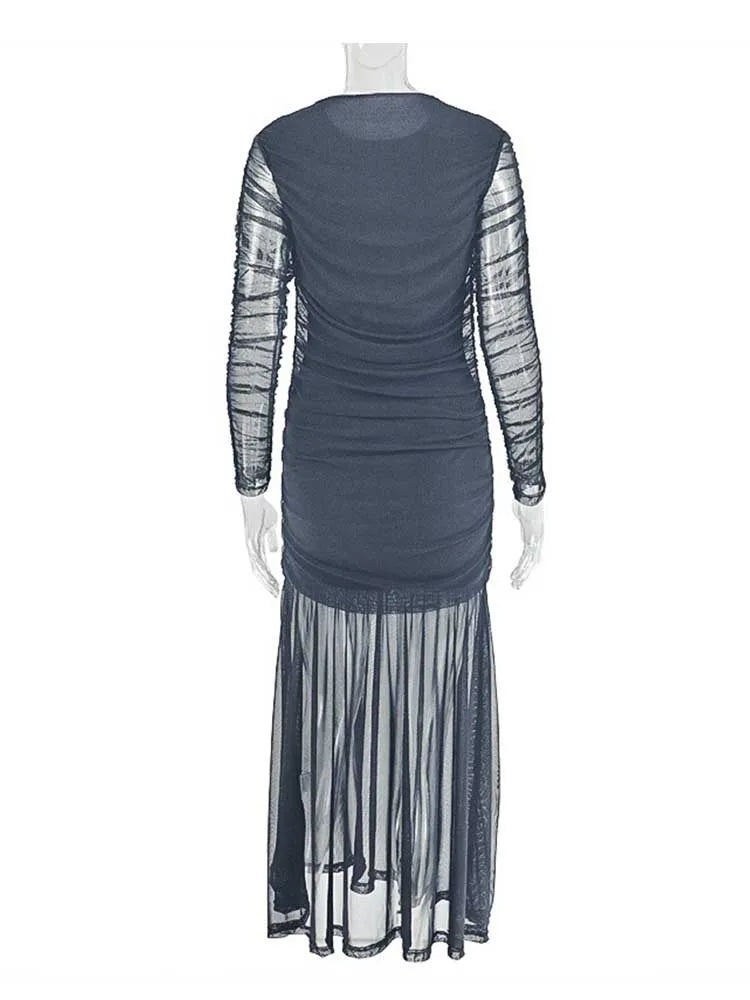 Women Summer Clothes Dress Bodycon High Quality Stretch Chic Elegant Evening Dress with Sleeves Slimming Waist Draped Dresses