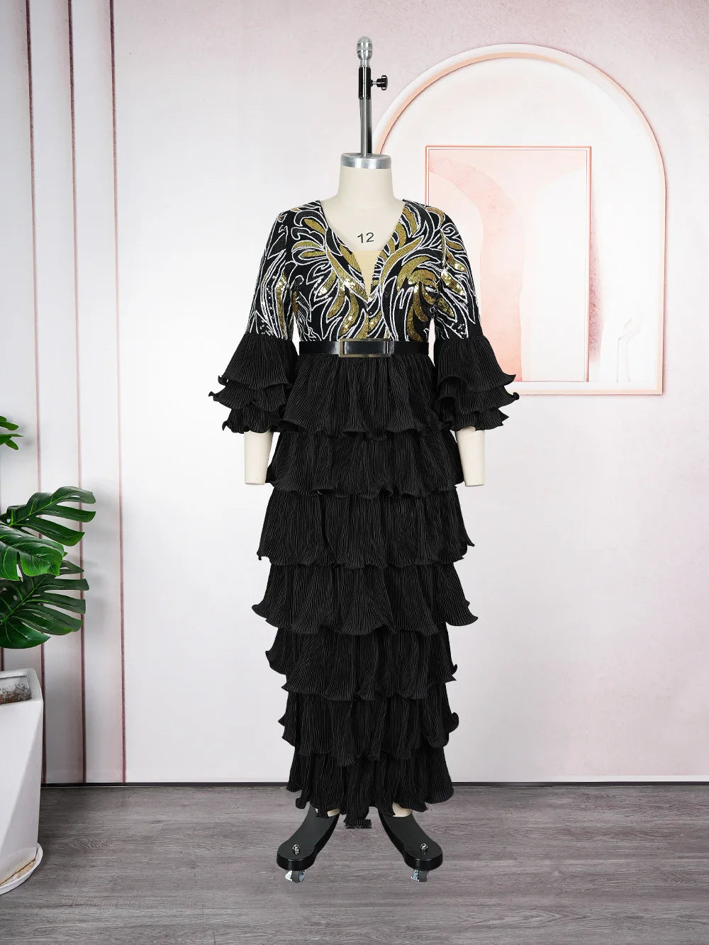African Party Dresses for Women Plus Size Elegant Turkey Muslim Maxi Dress Dashiki Ankara Sequin Wedding Evening Gown 2025