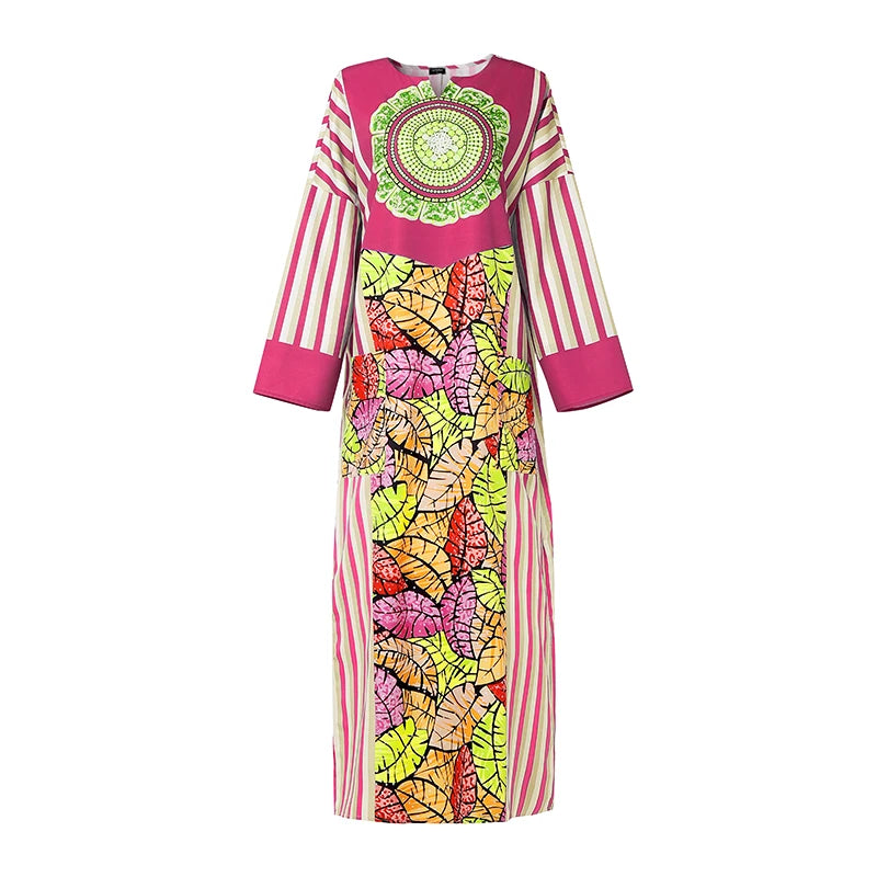 VONDA Plus Size Vestido 5XL Bohemian Maxi Robe Women Long Sleeve Floral Print Long Sundress Oversized Party Fashion Casual Dress