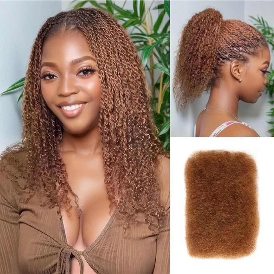 Afro Kinky Bulk QVR Human Hair For Mini Twist Braiding Loc Extensions & Crochet afro Kinky Curly bulk Hair For Dreadlocks 50g