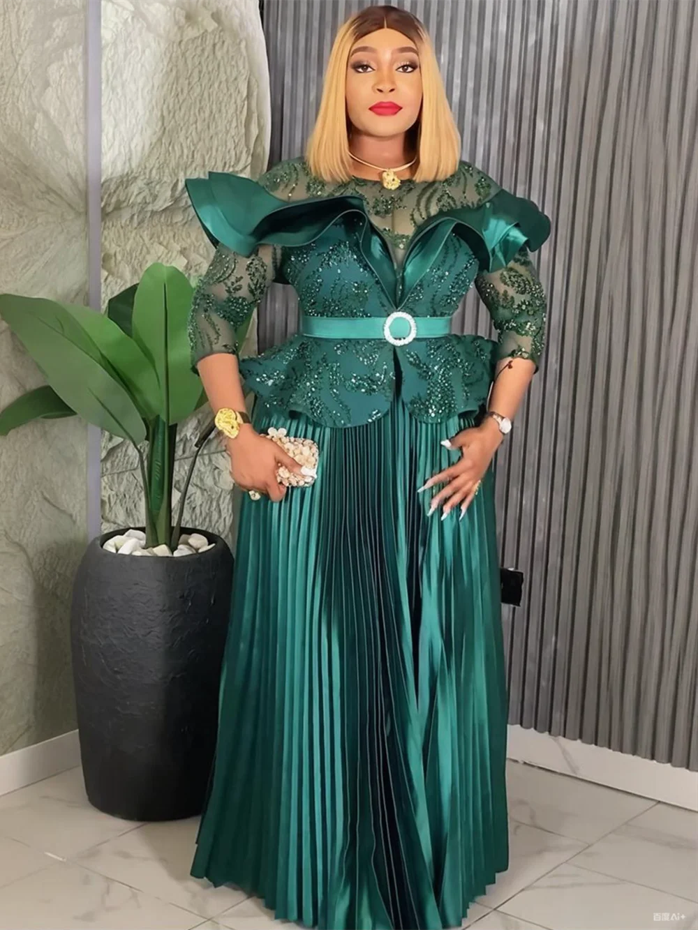 Plus Size African Party Dresses for Women 2025 New Fashion Dashiki Ankara Wedding Evening Gown Elegant Turkey Muslim Maxi Dress