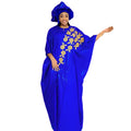 African Women's Long Dress Bazin Riche Embroidery Design Cotton Dashiki Thickened Comfortable Fit for Special Occasions