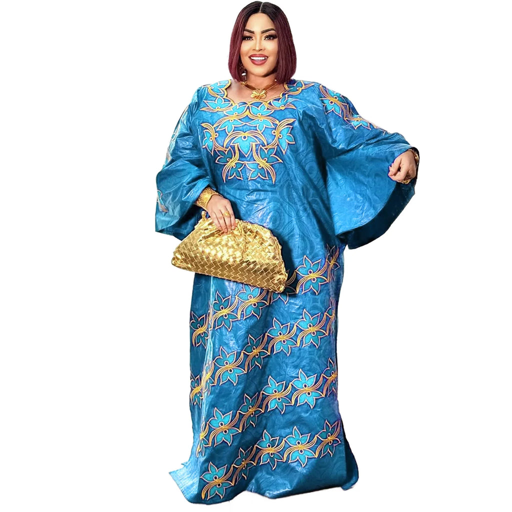 African Attire For Women Abaya Embroidery Plus Size Elegant Party Church Dress