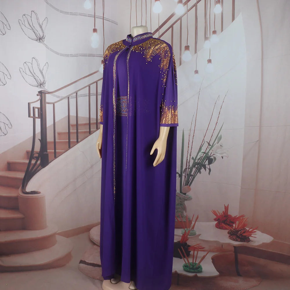 New Arrival african dress woman two-piece dress dress for church woman rhinestone luxury women's elegant dress