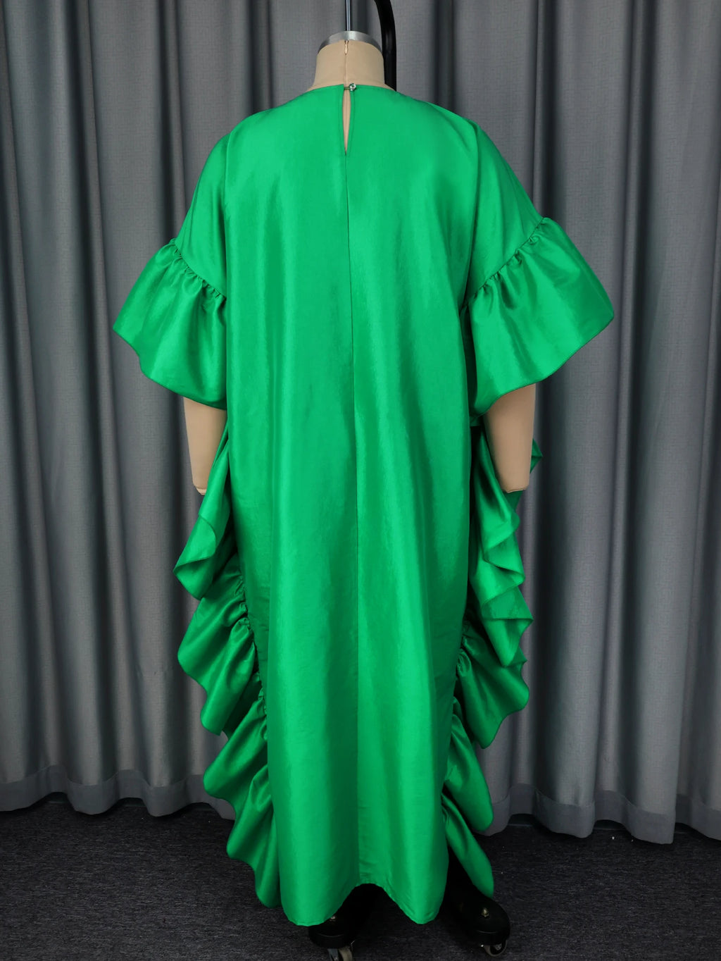 Women Shiny Bubu Dresses Kaftan Loose O Neck Ruffles Christmas Traditional Africa Party African Boubou Gowns Female Event Fall