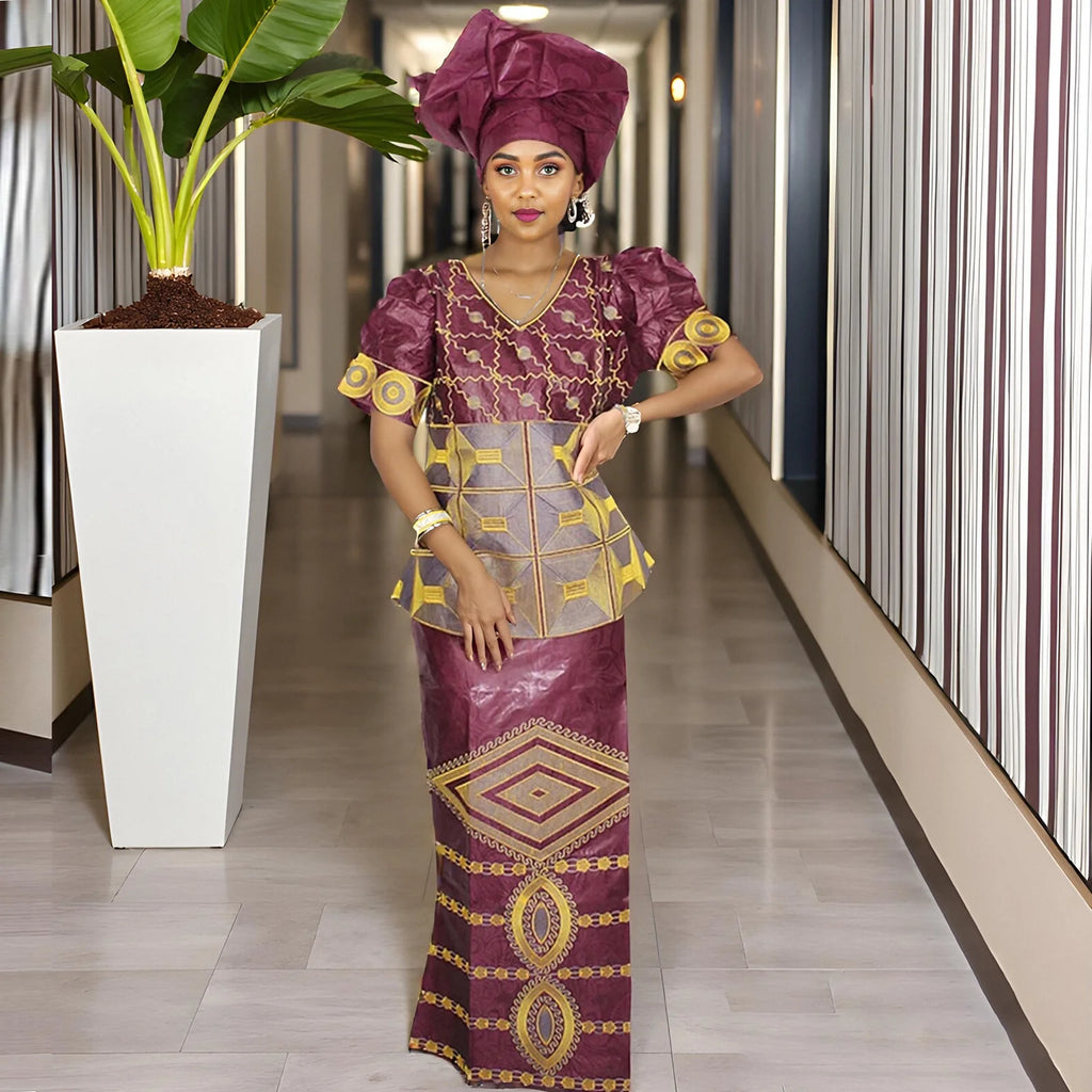 African Attire For Women Abaya Embroidery Plus Size Elegant Party Church Dress