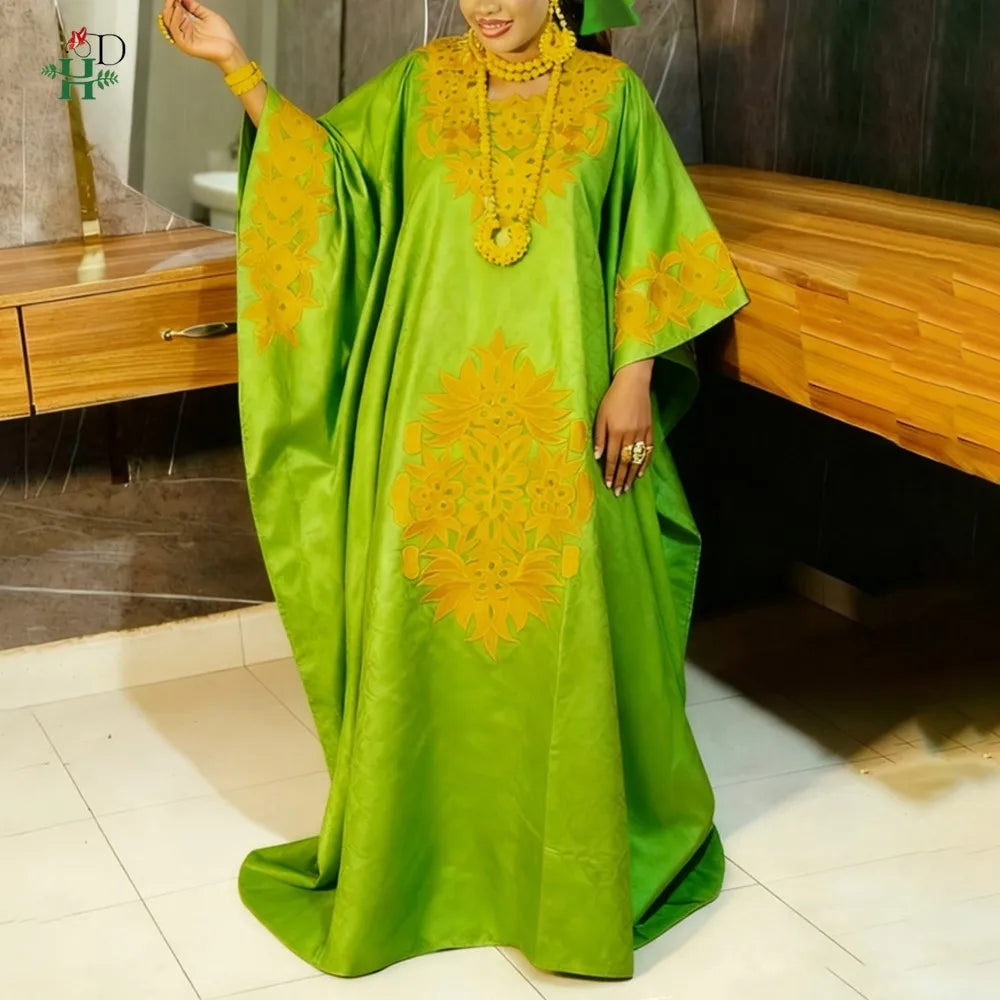 2026 African dresses for woman Kaftan Dress Embroidery Bazin Riche Traditional outfit for wedding Party Church Gown Turkey Dress