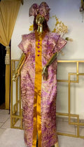 Dashiki African Dresses for Women Autumn Fashion Short Sleeve V-neck Long Party Evening Long Maxi Dress Kaftan Muslim Abaya