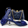 Venus Chan 2025 Elegant Shiny Green Handbag & Medium Heel Shoe Set with Exquisite Handmade Floral Accents for Weddings & Parties