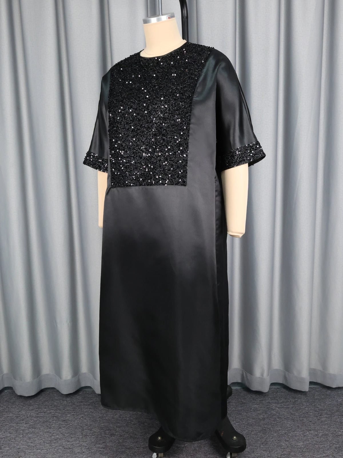 Bubu Kaftan Dress for Church African Dresses Women Shiny Sequined Traditional Africa Clothing Long Loose Patchwork O Neck Gowns
