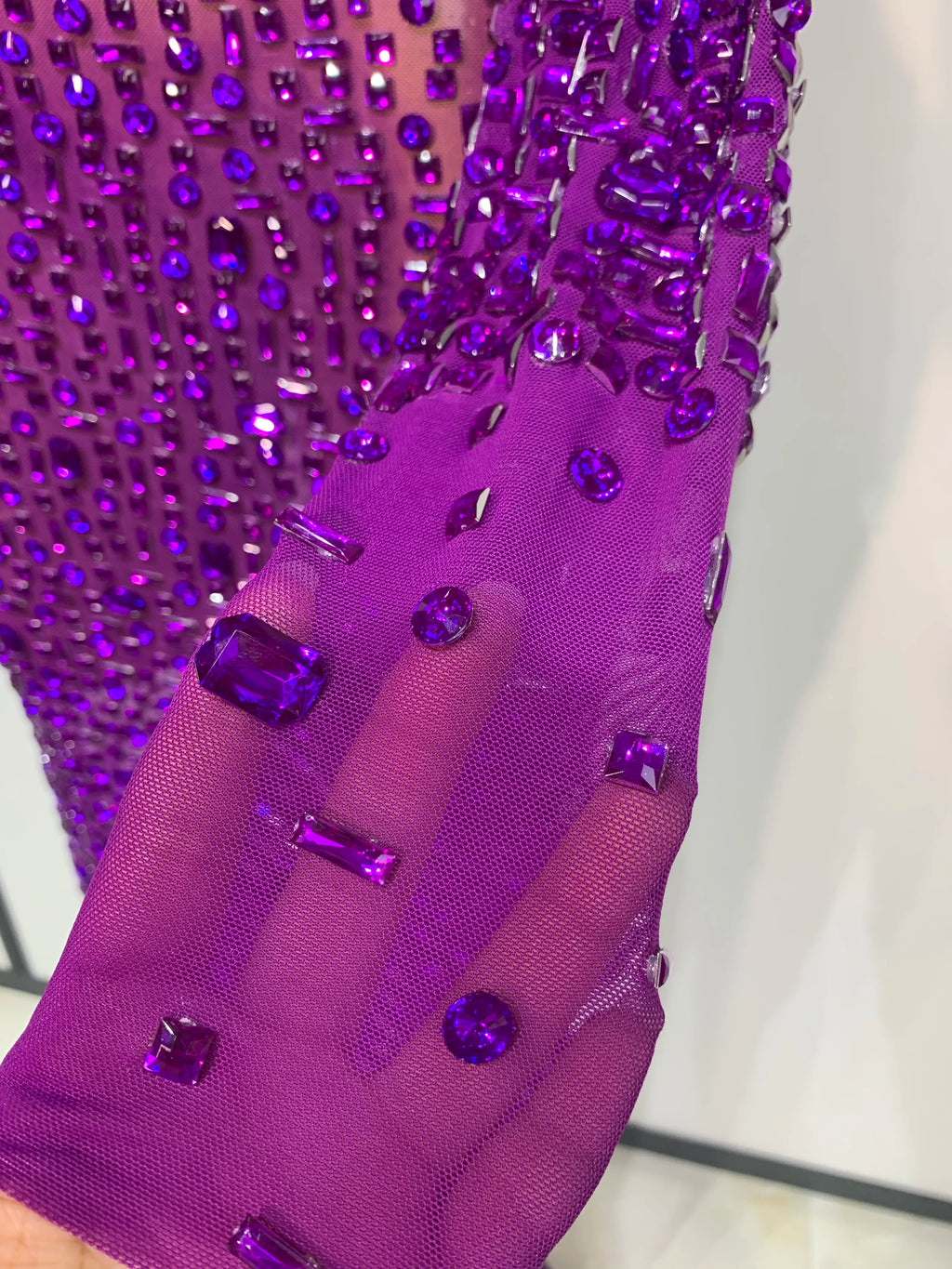 Sparkly Luxury Rhinstones Long Sleeve Elegant Party Dress Women 2025 Performance Stage Outfit Evening Birthday Prom Gown
