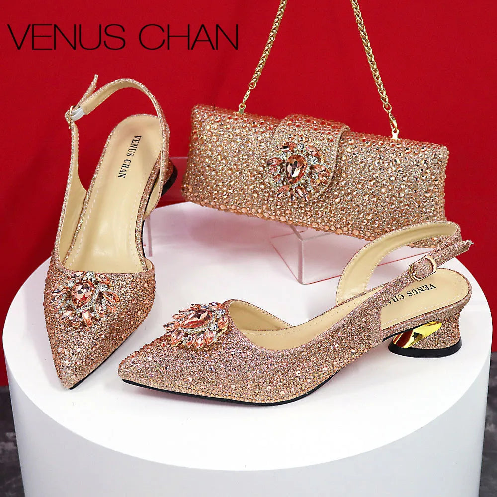 2024 Ladies High Quality Women's Pumps And Bag Italian Fashion Design Silver Mixed Color Bag For Nigeria Wedding Party